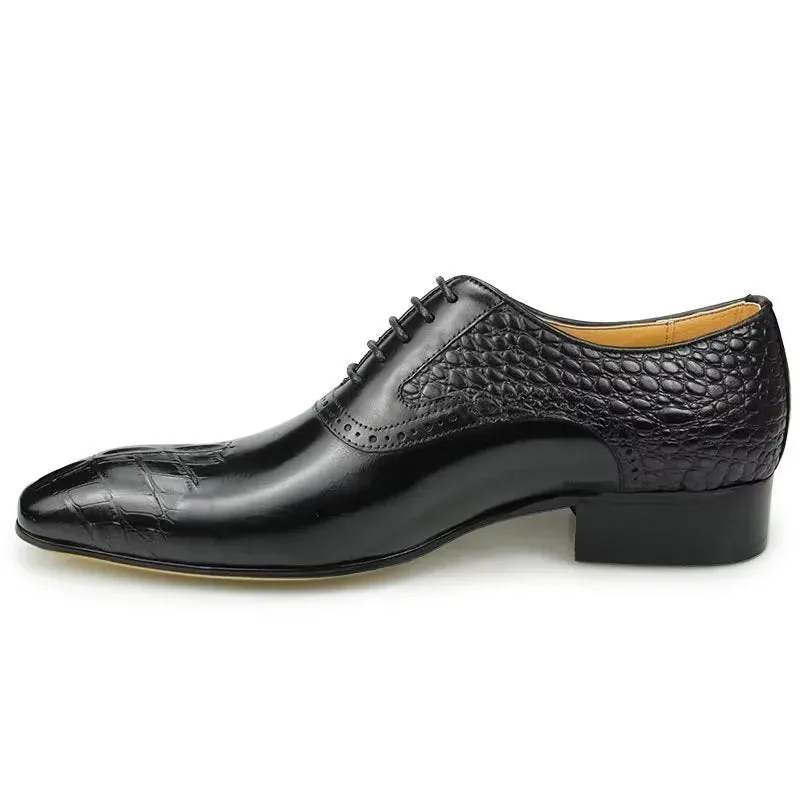 Deluxe Leather Opulent Brogue Nuptial Oxford Shoes