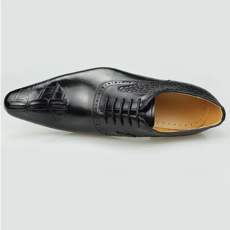 Deluxe Leather Opulent Brogue Nuptial Oxford Shoes