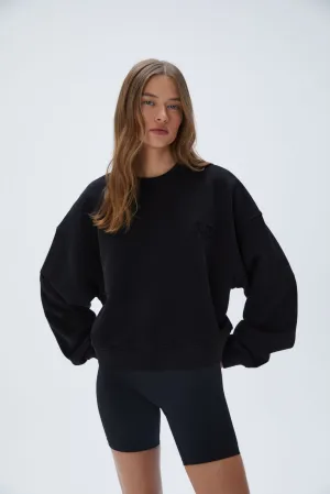 Distressed ADA Boxy Sweatshirt - Black