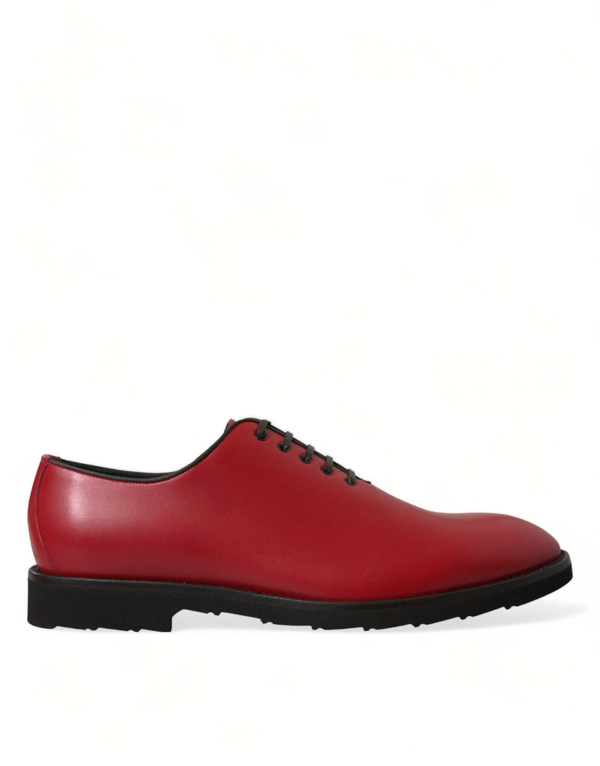 Dolce & Gabbana Red Leather Lace Up Oxford Men Dress Shoes