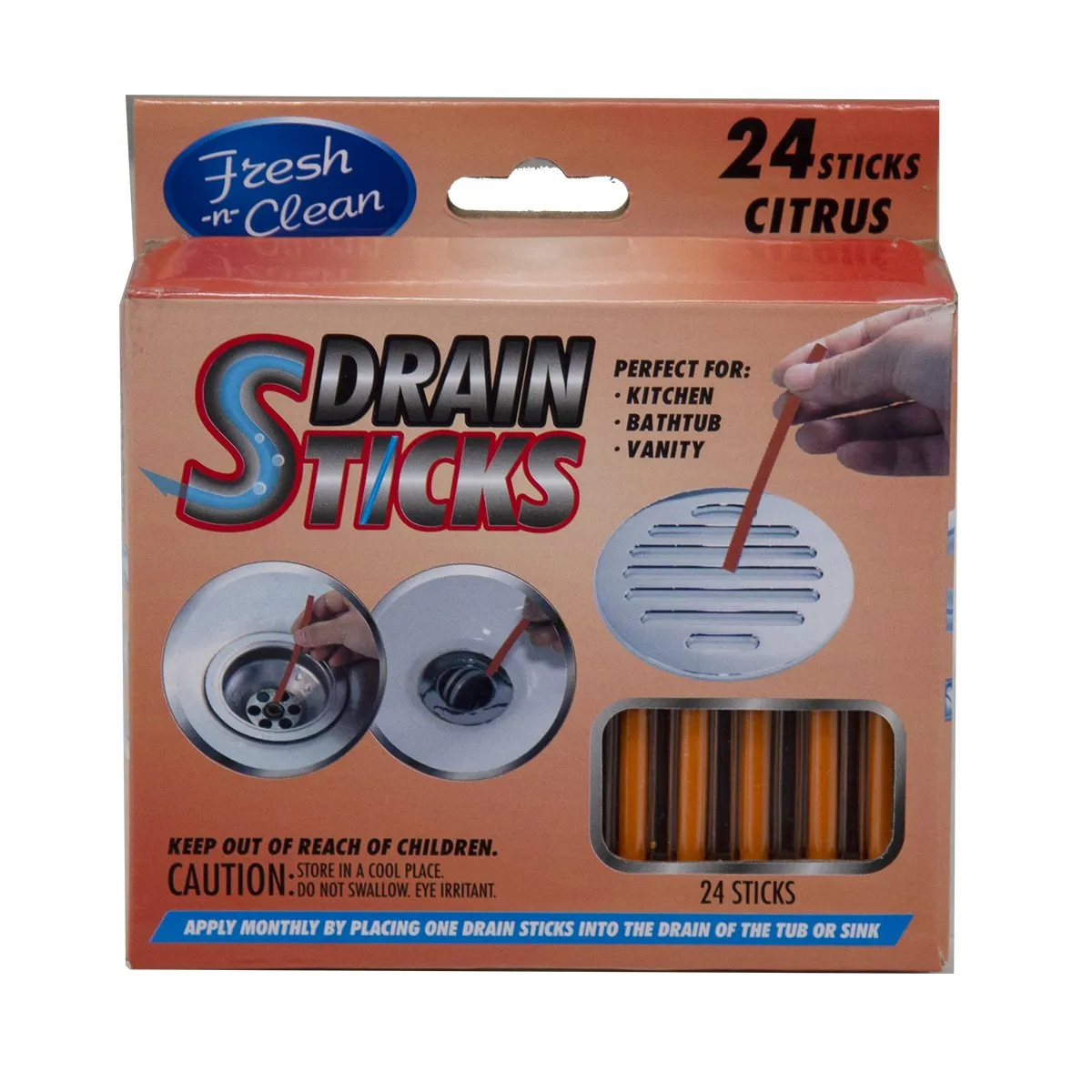 Drain Sticks - Citrus - 24 Sticks