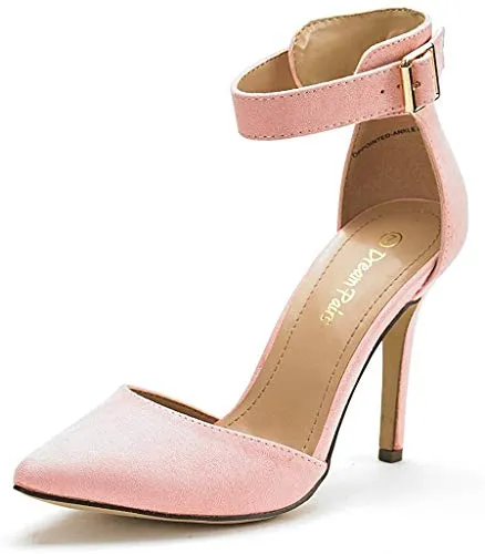 DREAM PAIRS Women's Pointed Toe Ankle Strap High Heel Stiletto Dress Court Shoes