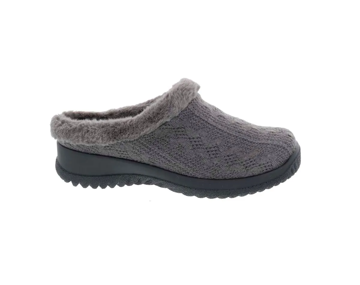 Drew Comfy Women Clog Shoe In Grey Sweater Fabric