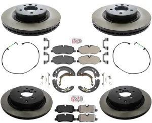 F&R High Carbon Brake Rotors Pads hardware for 2005-2009 Land Rover LR3 4.4L