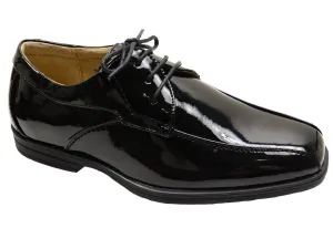 Florsheim 20862 Black Patent Leather Boy's Shoes - Bicycle Toe - Lace-Up, Leather and Lining