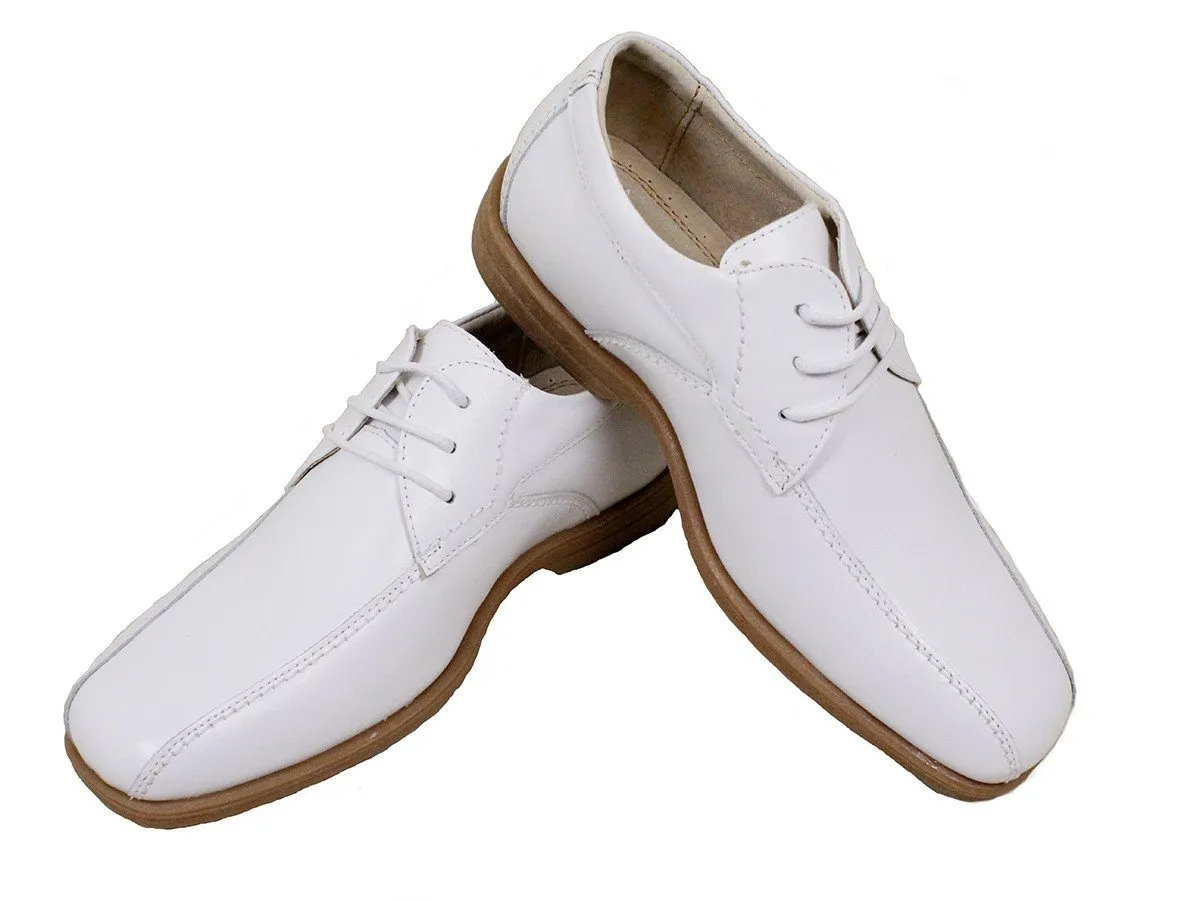 Florsheim 23966 Leather Boy's Shoe - Oxford - Bicycle Toe - White