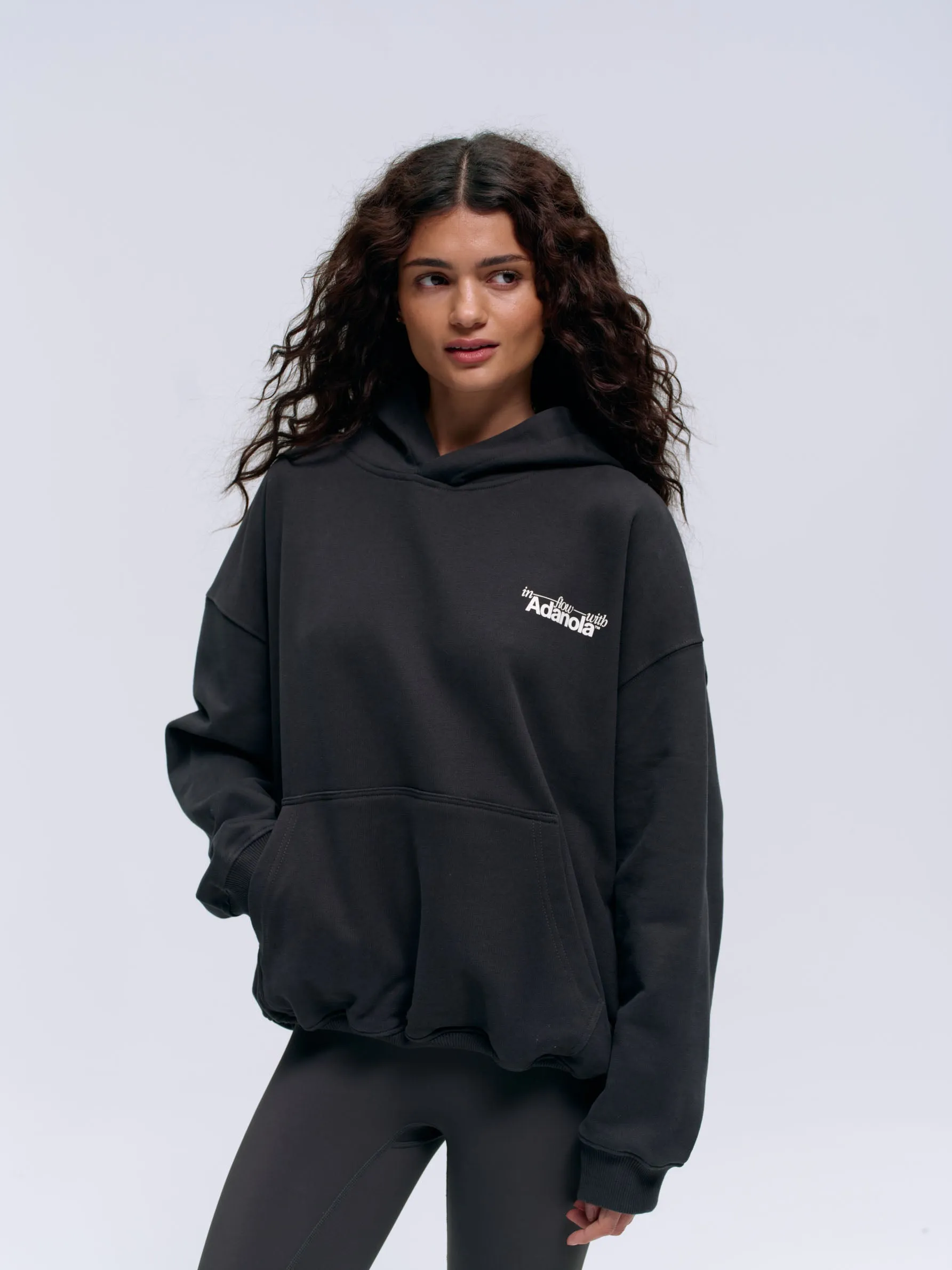 Flow Oversized Hoodie - Anthracite Grey/Lilac Purple