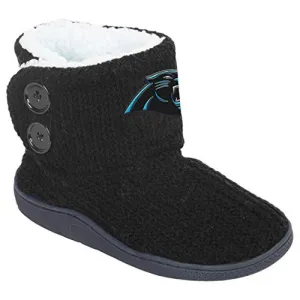 FOCO NFL Carolina Panthers Womens Knit 2 Button BootKnit 2 Button Boot, Team Color, Medium / 7-8