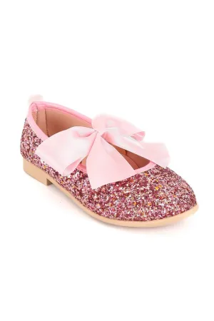 Girls Sequin Ballerina Flat Pumps - LOLA - Lilac