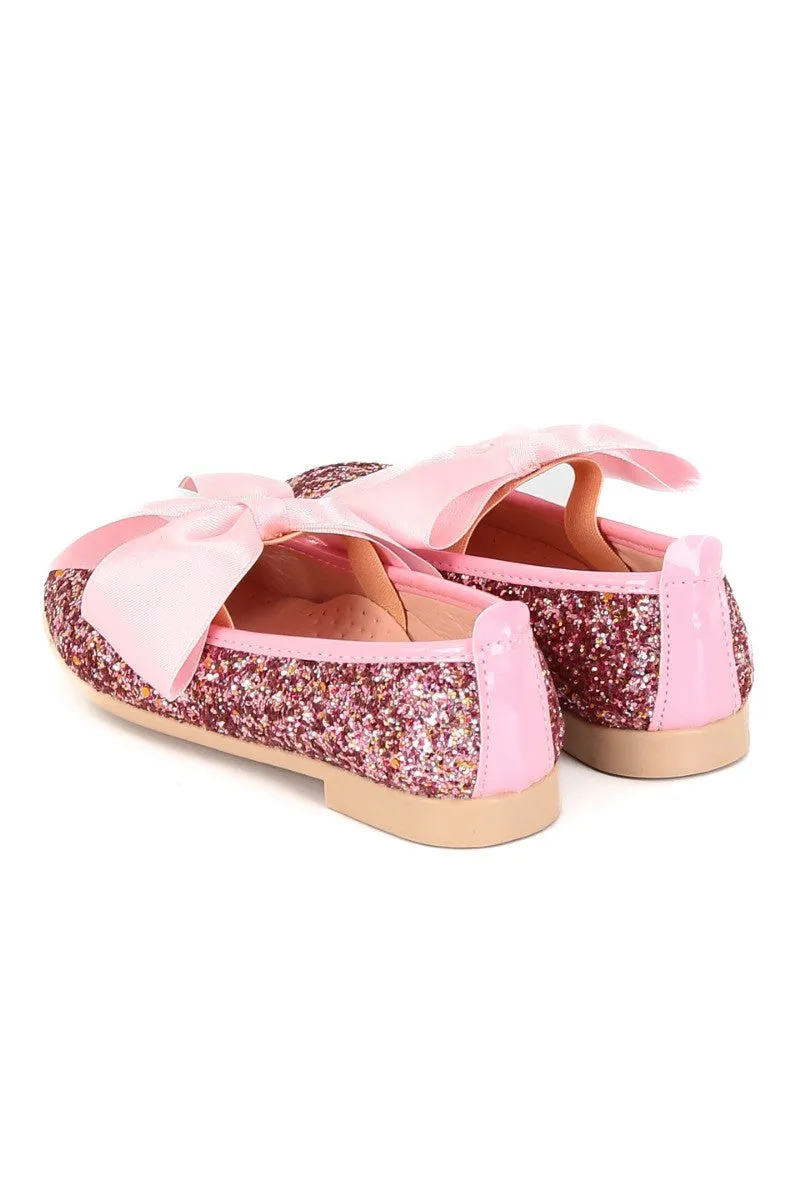 Girls Sequin Ballerina Flat Pumps - LOLA - Lilac