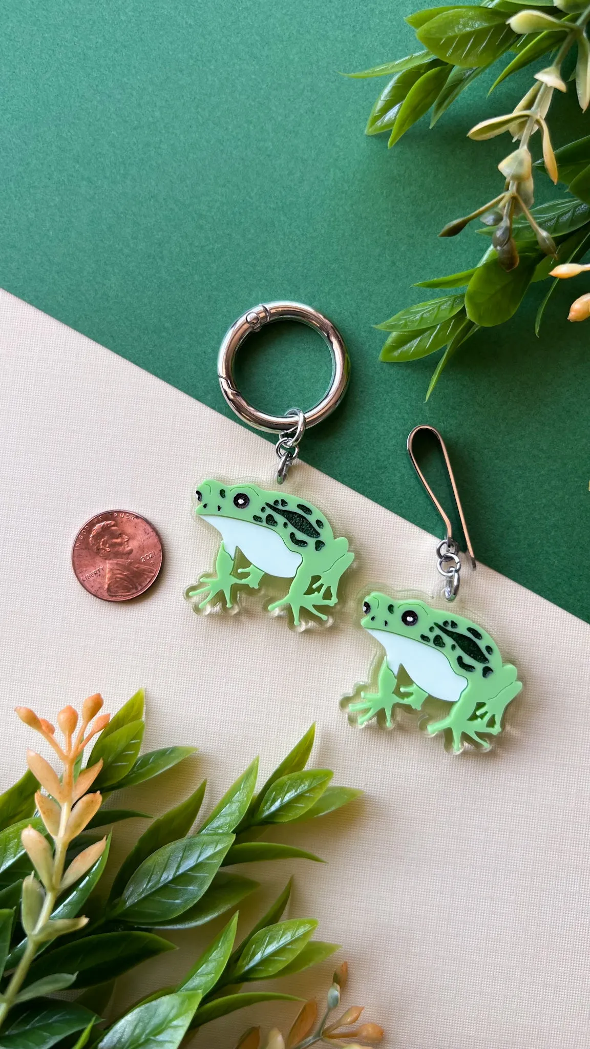 Green Frog Shoe Accessory | Pull Loop Boot Charm, Shoe Charm, High Top Sneaker or Boot Clip, Acrylic Shoe Keychain