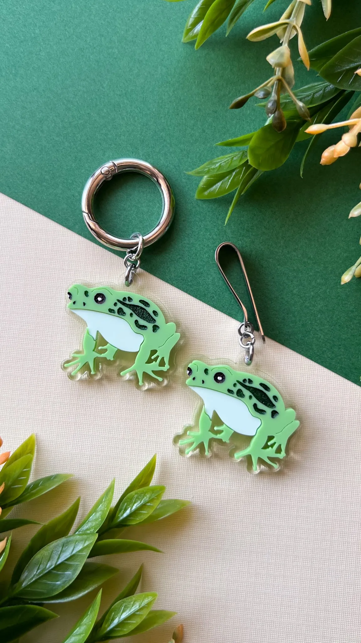 Green Frog Shoe Accessory | Pull Loop Boot Charm, Shoe Charm, High Top Sneaker or Boot Clip, Acrylic Shoe Keychain