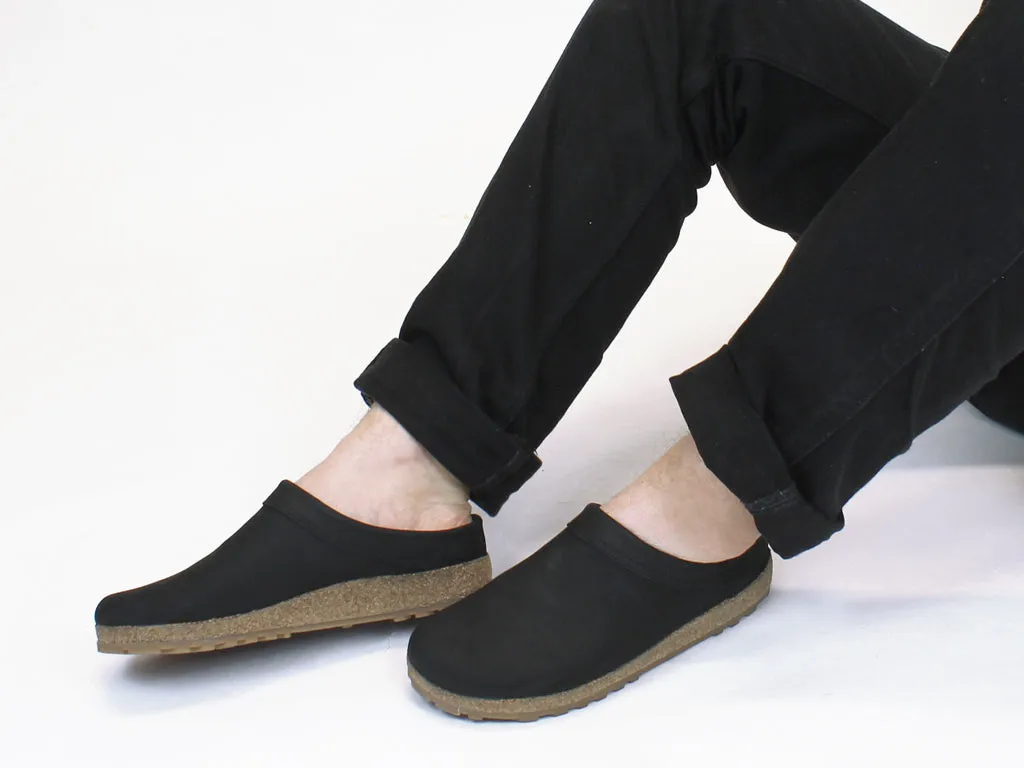 Haflinger Leather Clogs Malmo Black