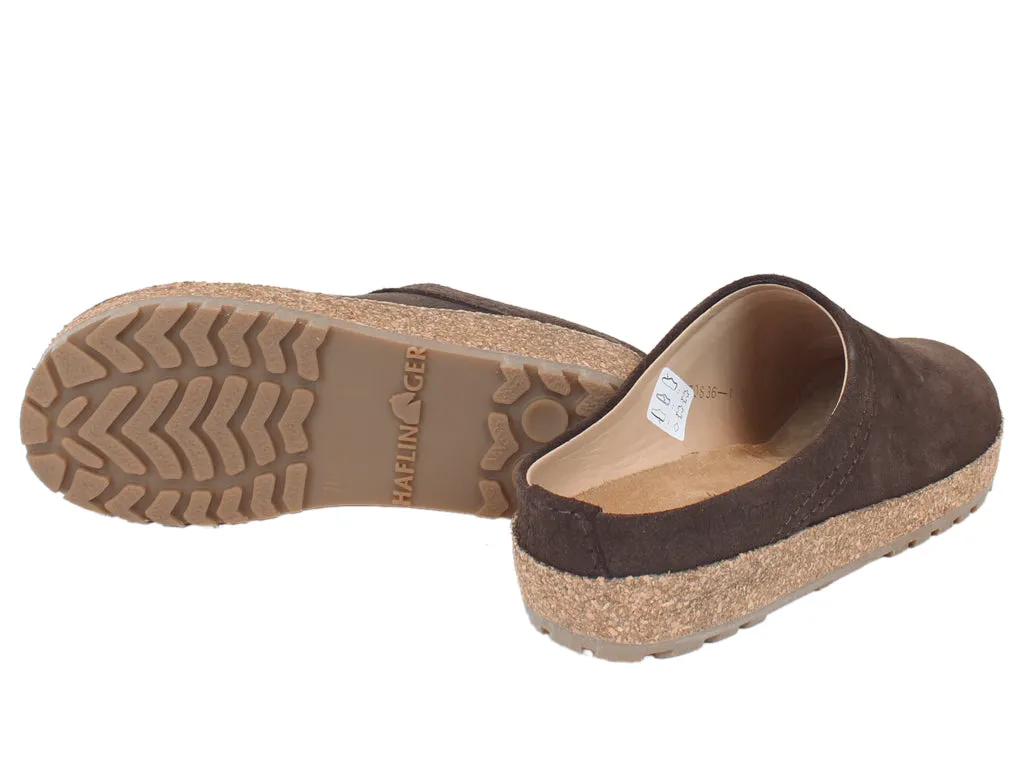 Haflinger Leather Clogs Malmo Brown 916