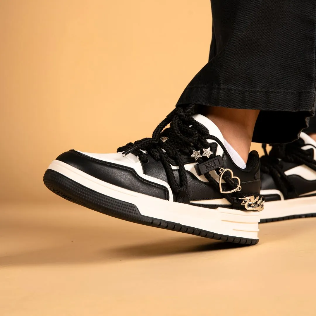 Happy Heart 'n Sole Black Casual Sneakers - Unisex