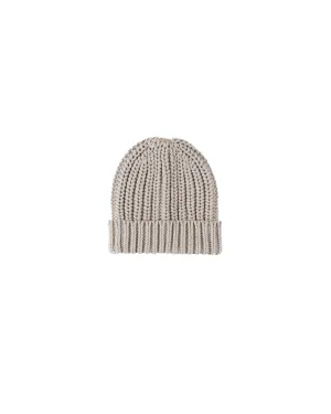 Hat | Chunky Knit Beanie - Fog | Quincy Mae