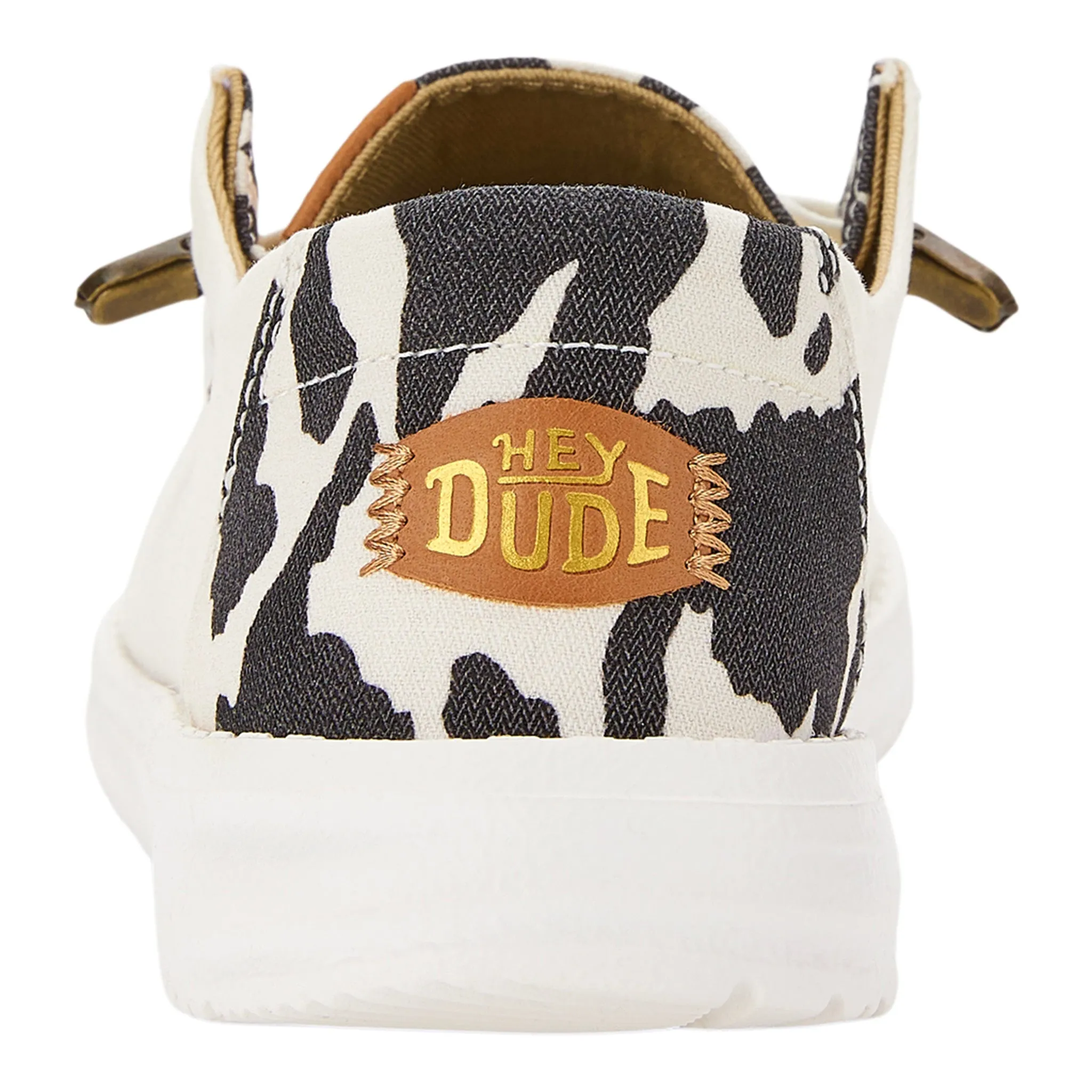 Hey Dude Wendy Black/White Cow Print Shoes