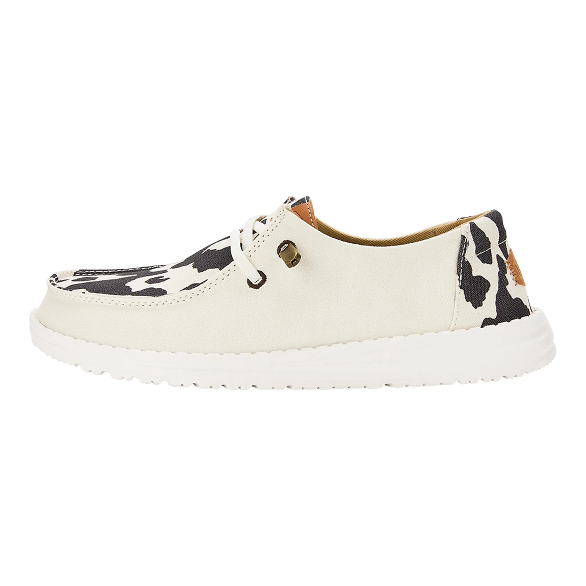 Hey Dude Wendy Black/White Cow Print Shoes