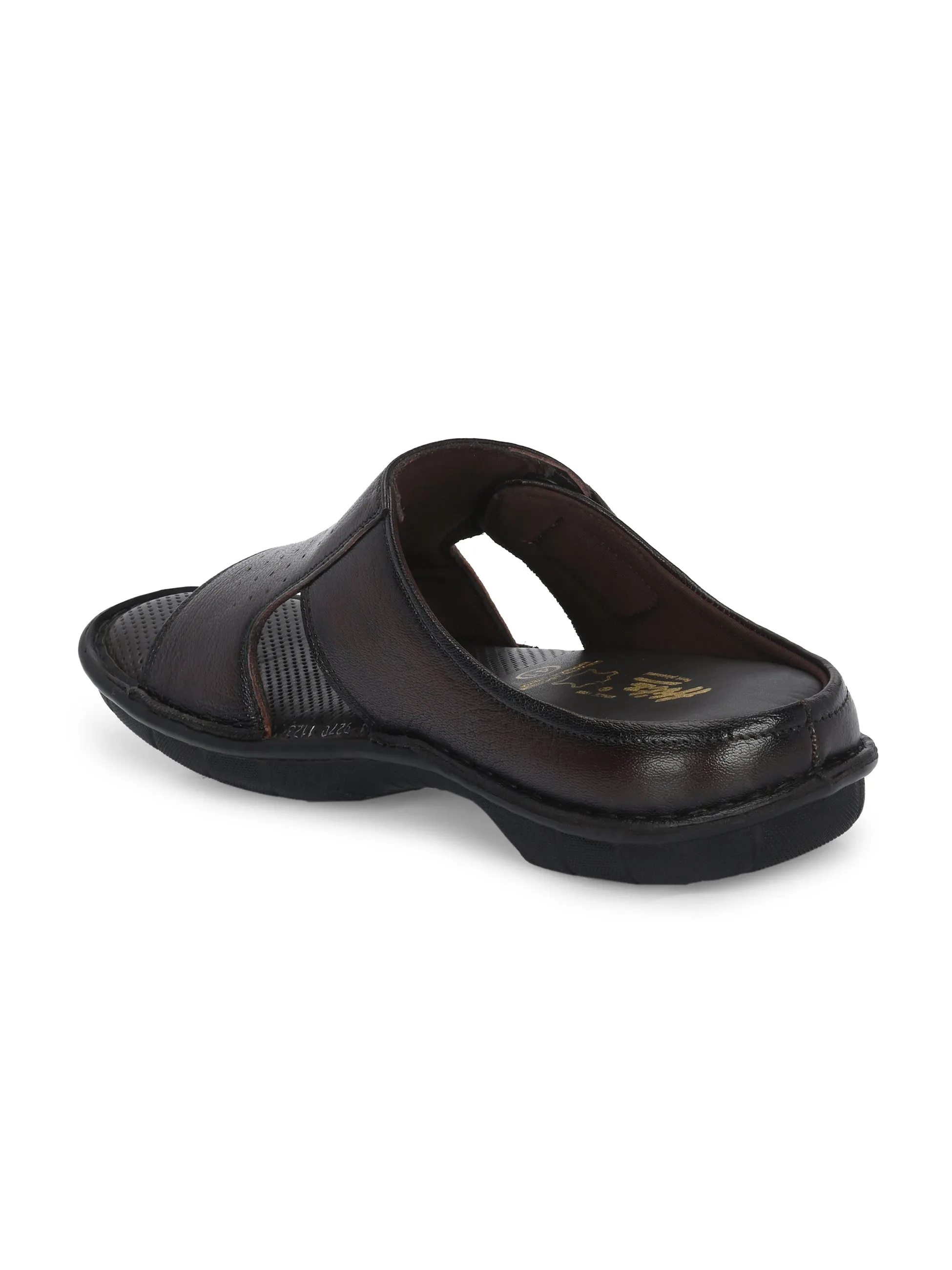 Hitz Men's Totone Leather Casual Velcro Sandals