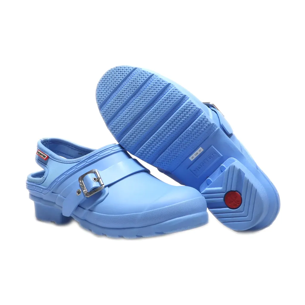 Hunter Slingback Clogs Rubber Blue Colour For Women