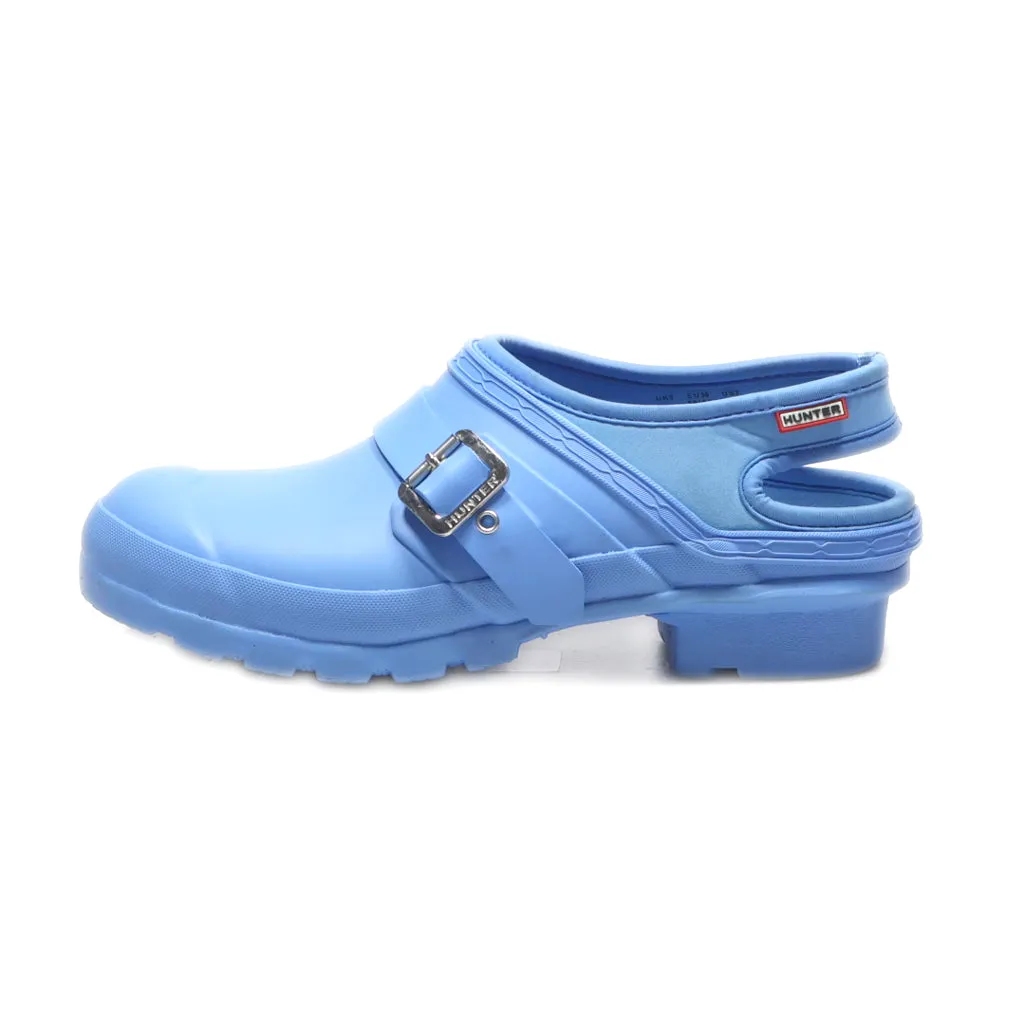 Hunter Slingback Clogs Rubber Blue Colour For Women