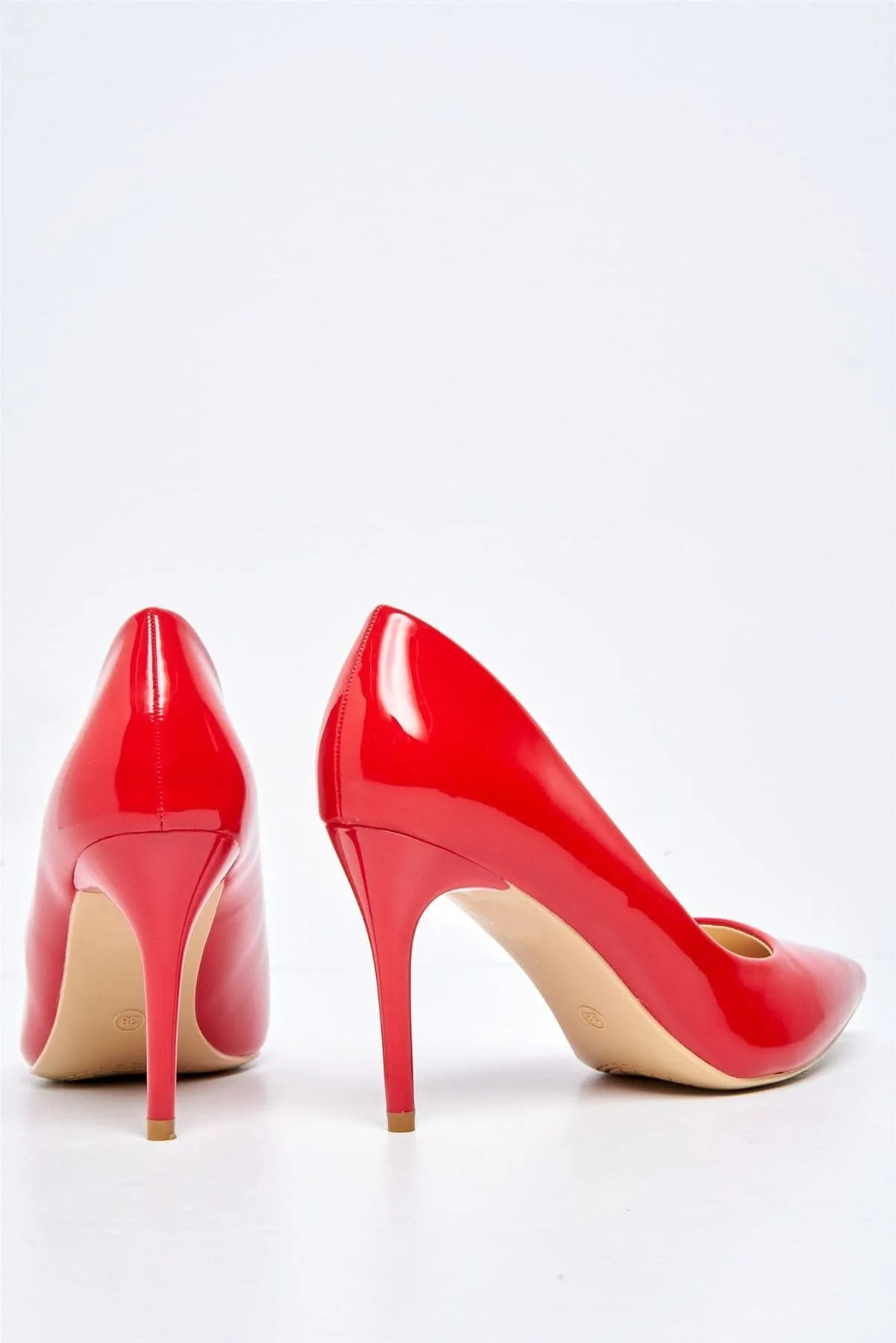 Ingrid Pointed Toe Court Heels in Red Patent