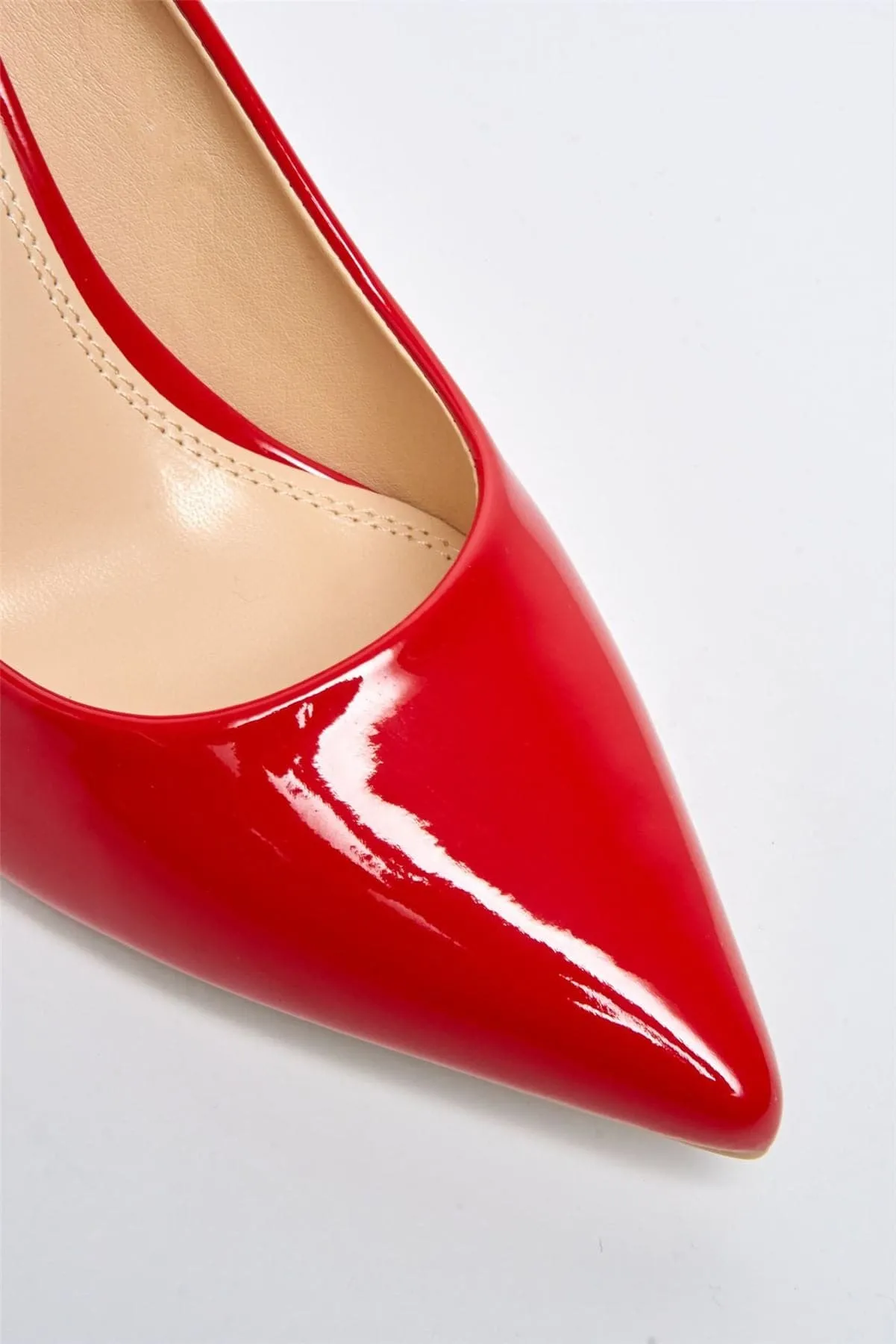 Ingrid Pointed Toe Court Heels in Red Patent