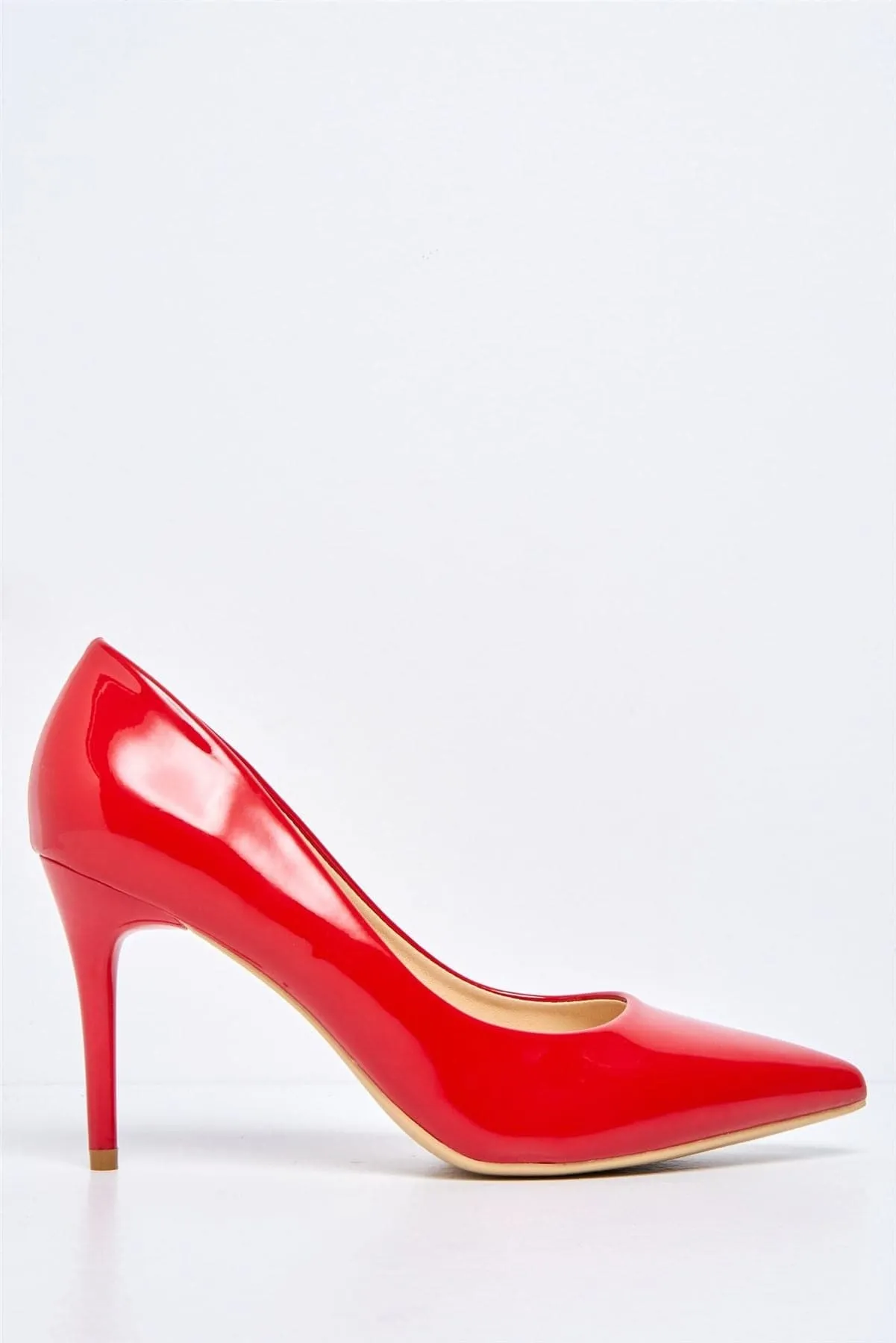 Ingrid Pointed Toe Court Heels in Red Patent