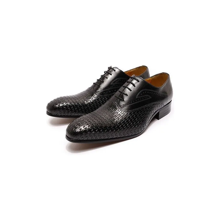 Italian Eleganza Exotic Lace-Up Pointed Toe Oxford