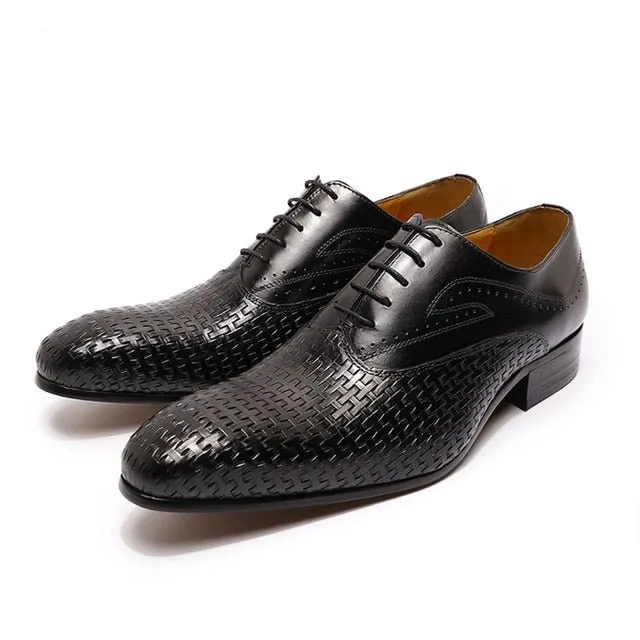 Italian Eleganza Exotic Lace-Up Pointed Toe Oxford