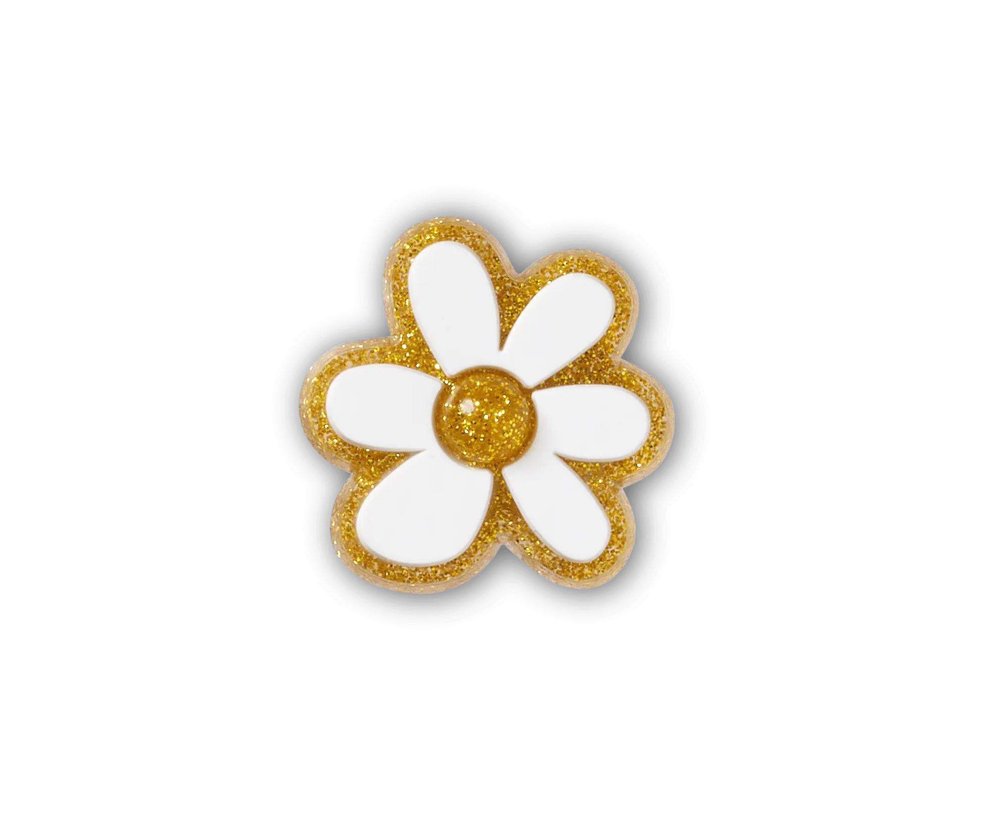 Jibbitz Gold and White Floral