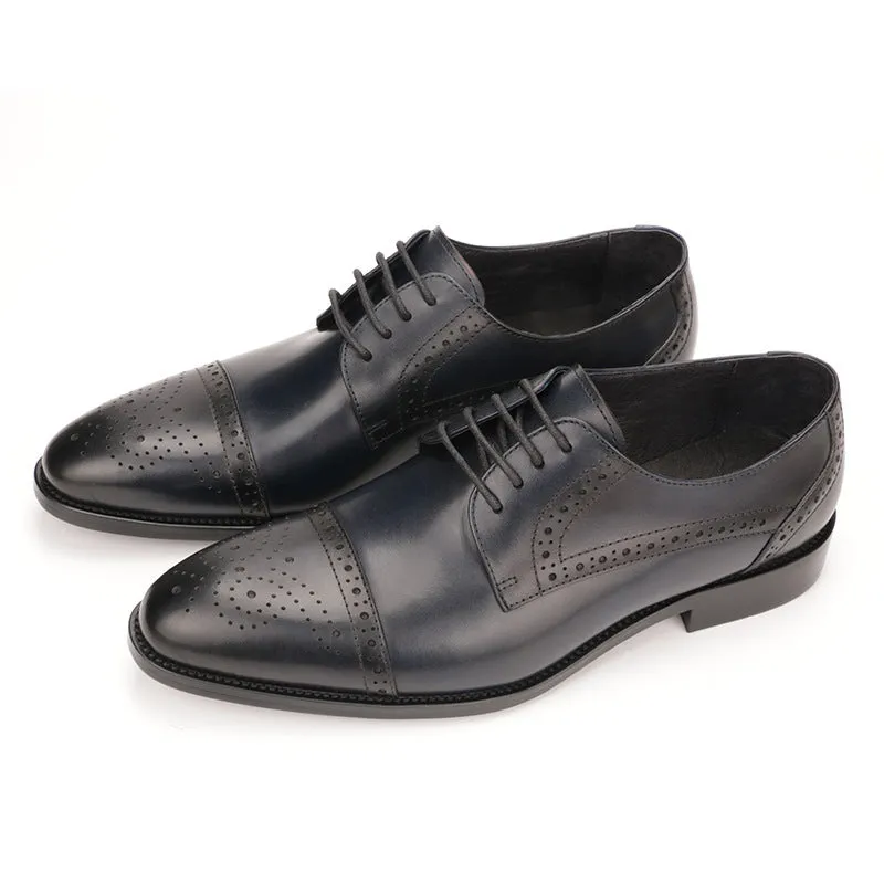 Leather Brogue Carved Business Dress Oxford Shoes Men