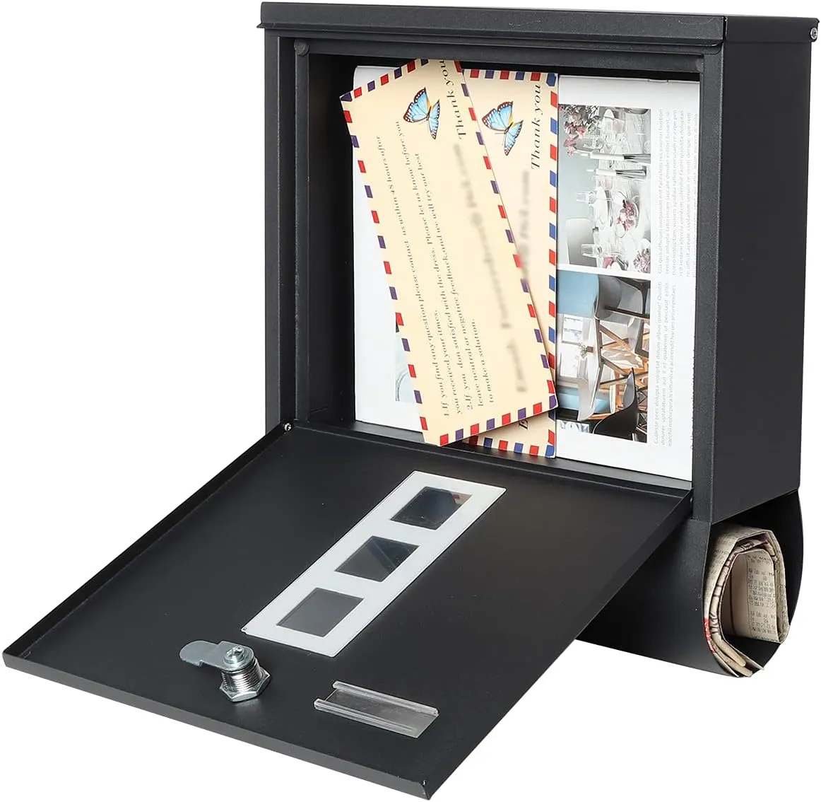 Mailboxes with Secure Key Lock and Newspaper Holder