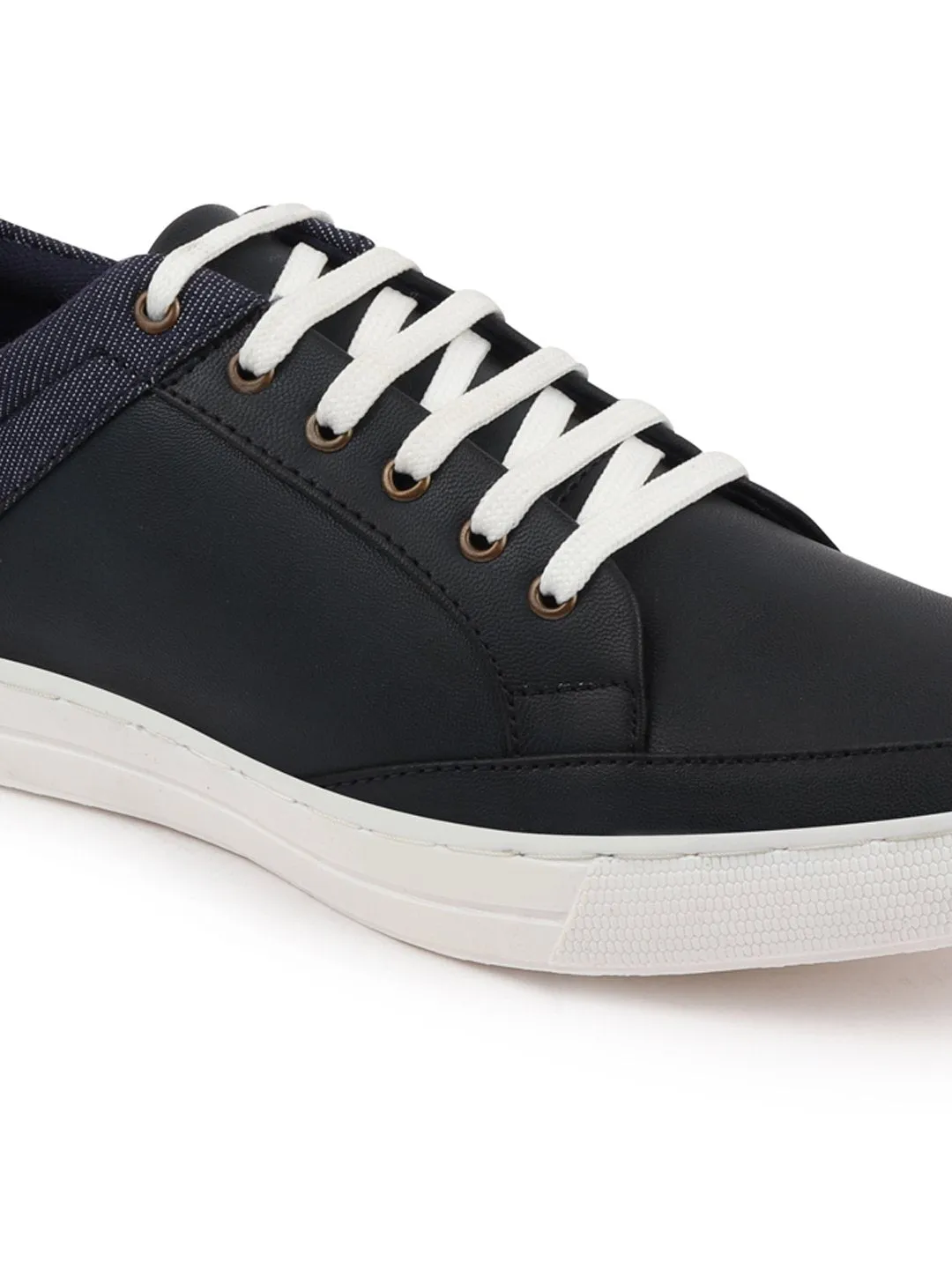 Men Navy Blue Classic Lace Up Sneakers