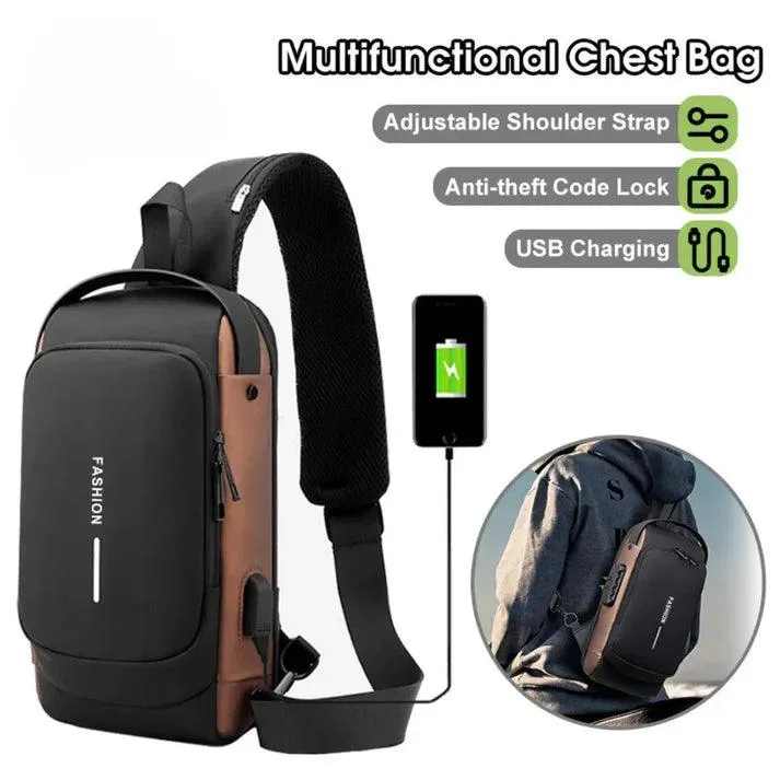 Men’s Fashion Anti-Theft USB Charging Cross body Bag – KBF207