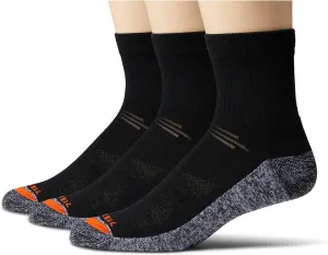 Merrell Men's and Women's Lightweight Work Ankle Socks 3 Pair Pack - ComfortBase XS Repreve with Durable Reinforcement