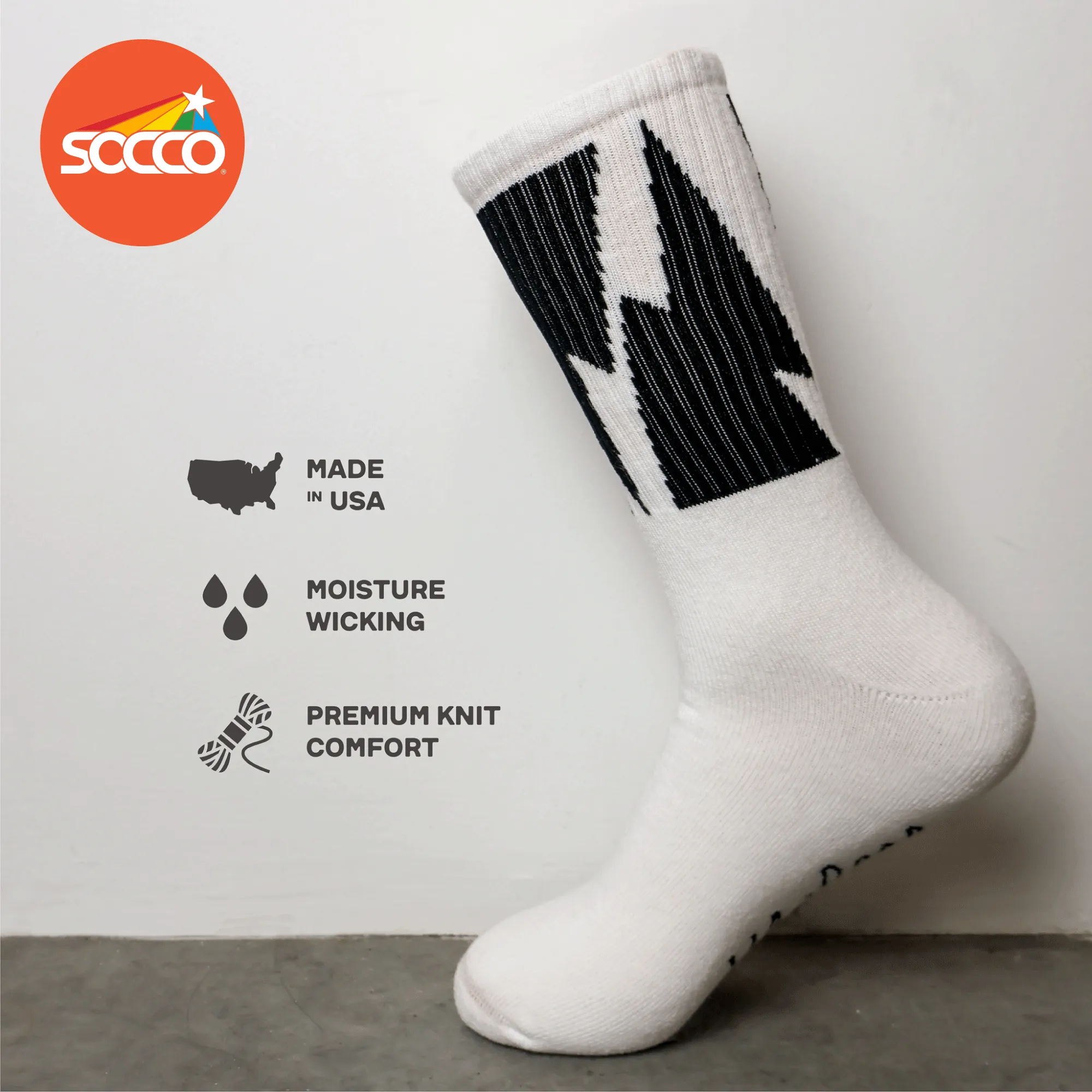 Mike Vallely Bolt Socks | White