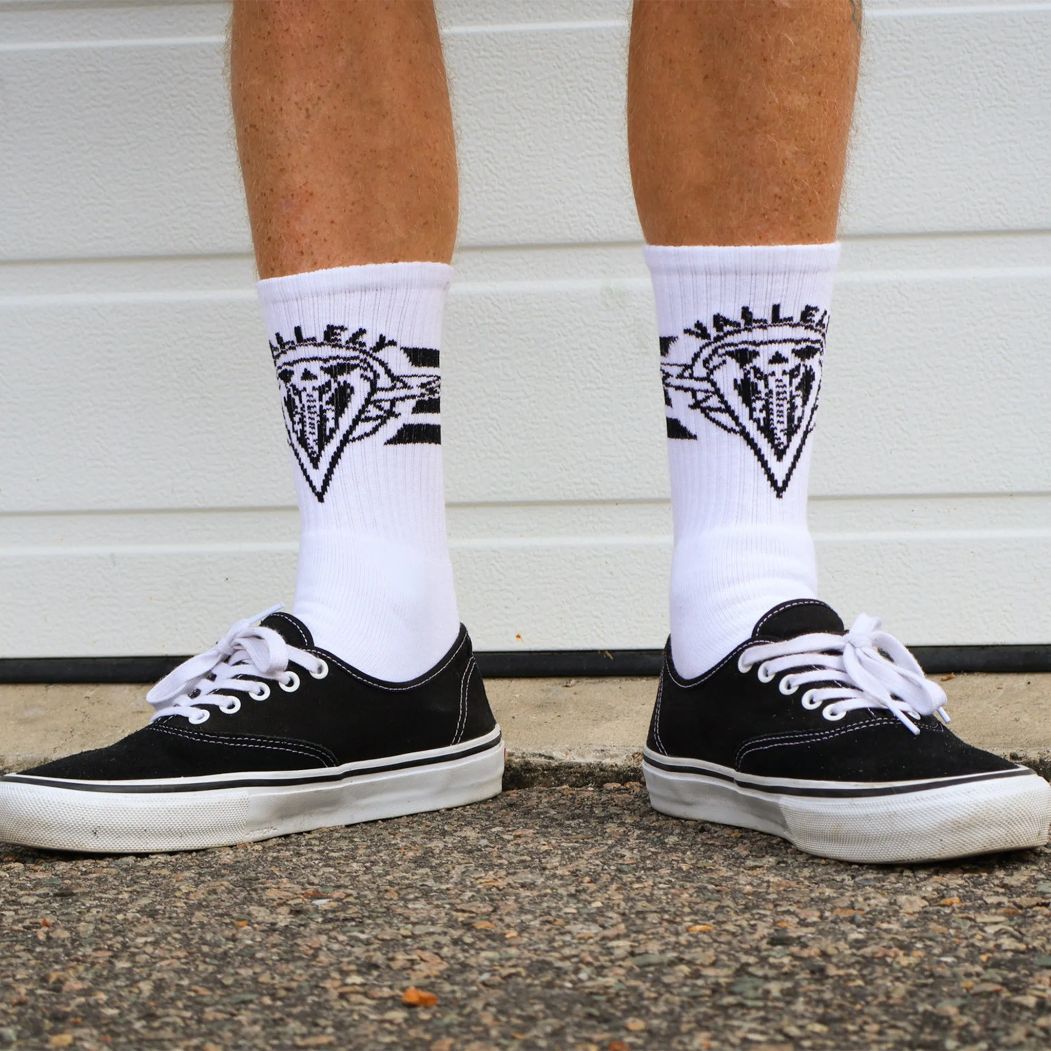 Mike Vallely x Dirty Donny Collaboration Crew Socks | White