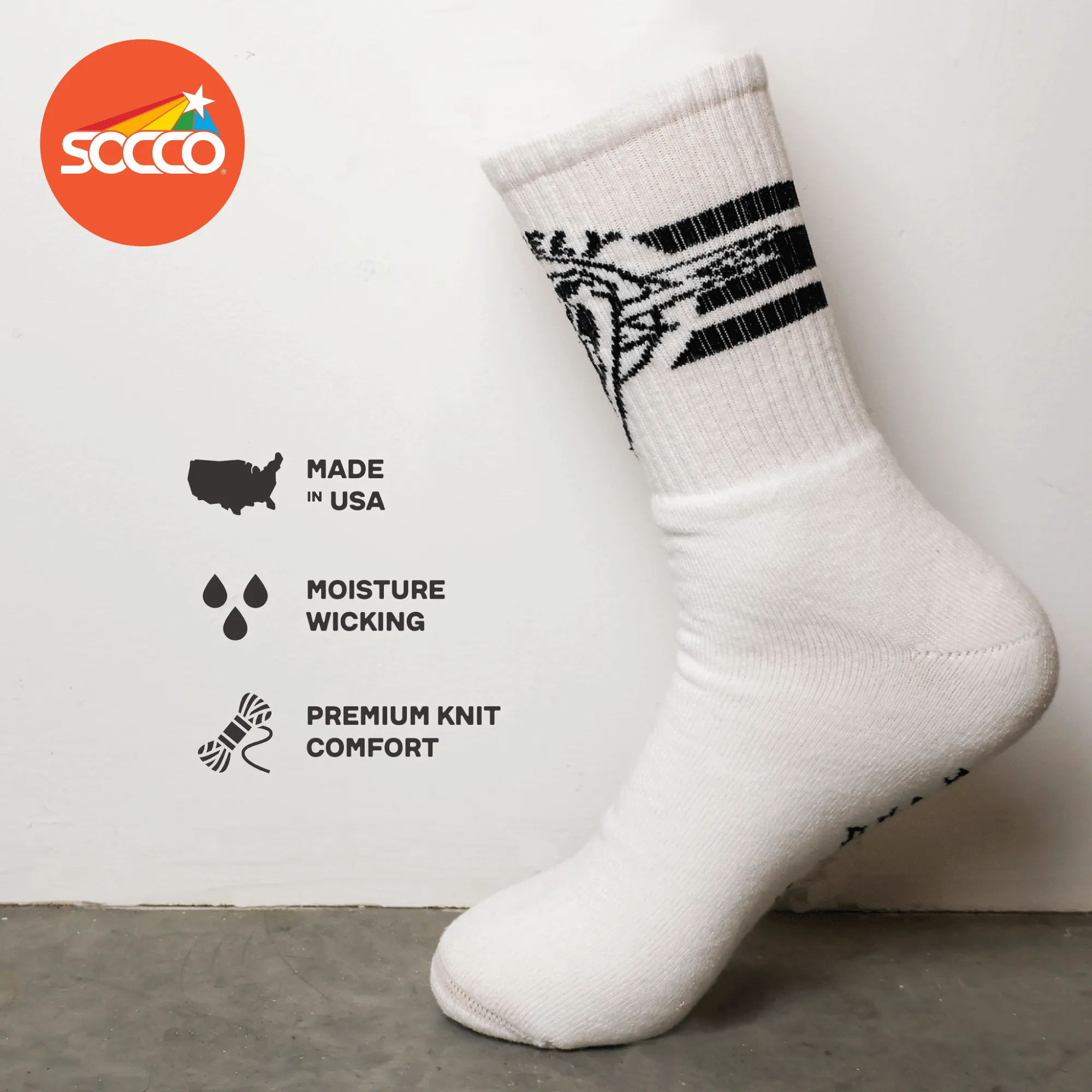 Mike Vallely x Dirty Donny Collaboration Crew Socks | White