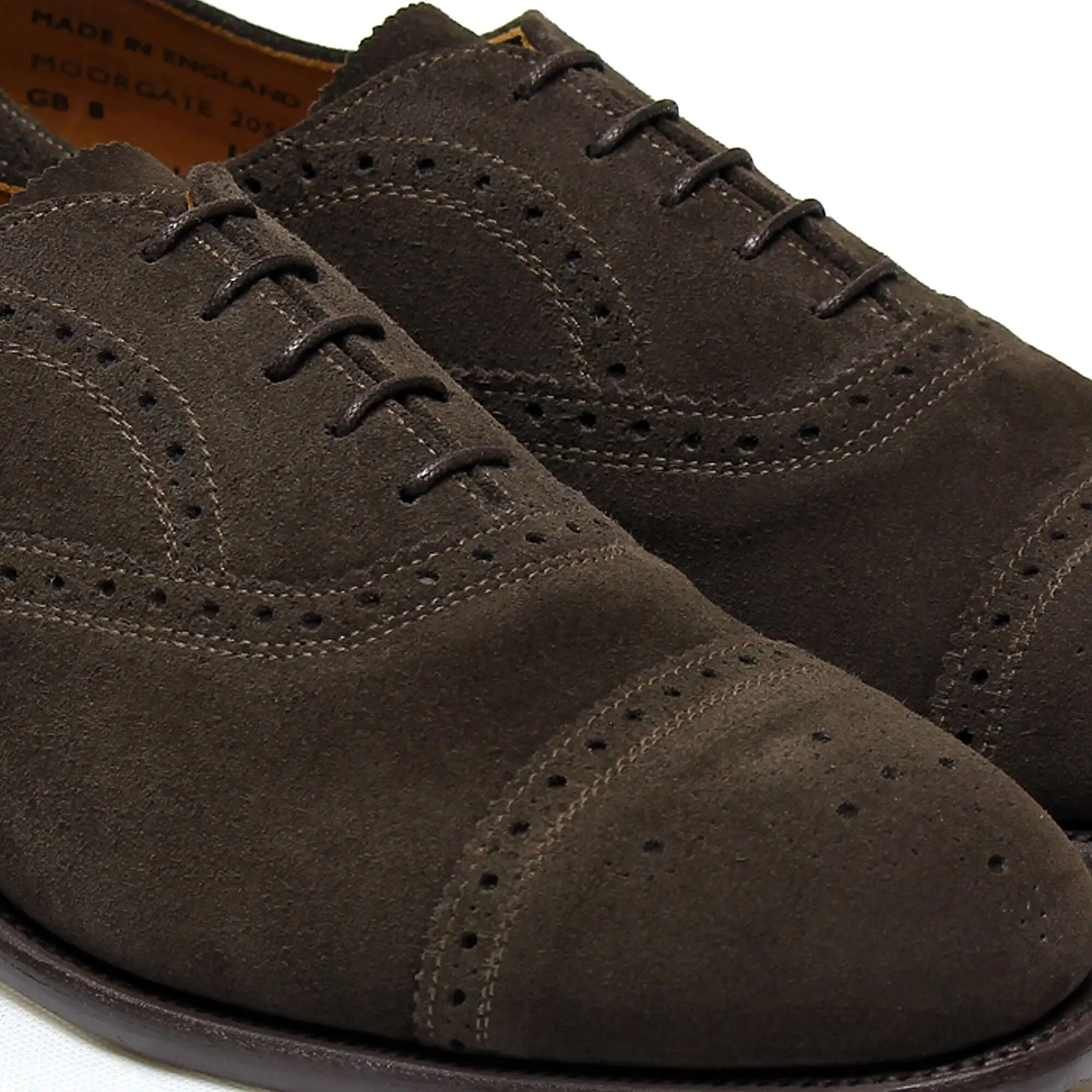 Moorgate Pinner Suede Semi Brogue Oxford