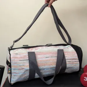 Multicolored Upcycled Handwoven Gym Duffle Weekender Bag (GDB1124-003)