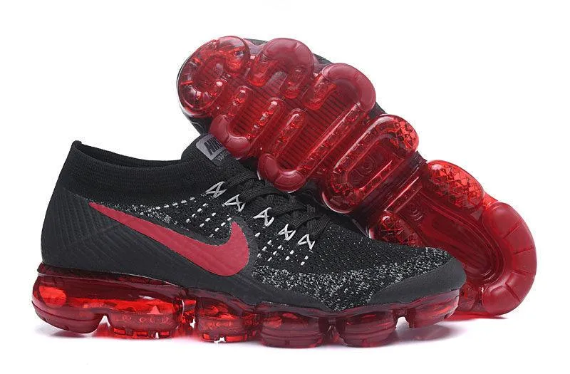 NAM VaporMax Flyknit Team Red Black Men's Running Trainers