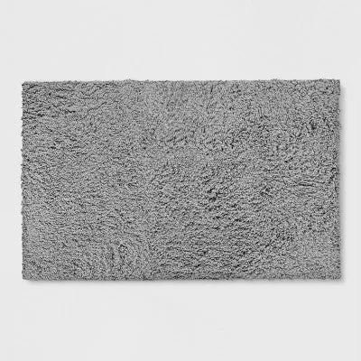 New - 2'6"x3'10" Washable Plush Shag Accent Rug Gray - Room Essentials