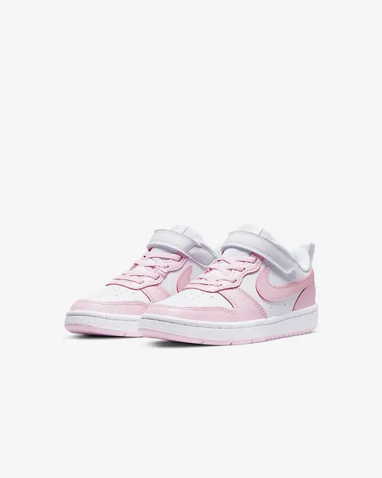 Nike scarpa sneakers da ragazza Court Borough Low 2 DQ0473 100 bianco rosa