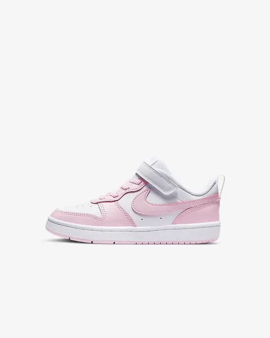 Nike scarpa sneakers da ragazza Court Borough Low 2 DQ0473 100 bianco rosa