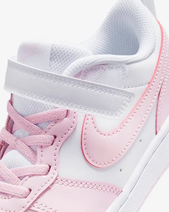 Nike scarpa sneakers da ragazza Court Borough Low 2 DQ0473 100 bianco rosa