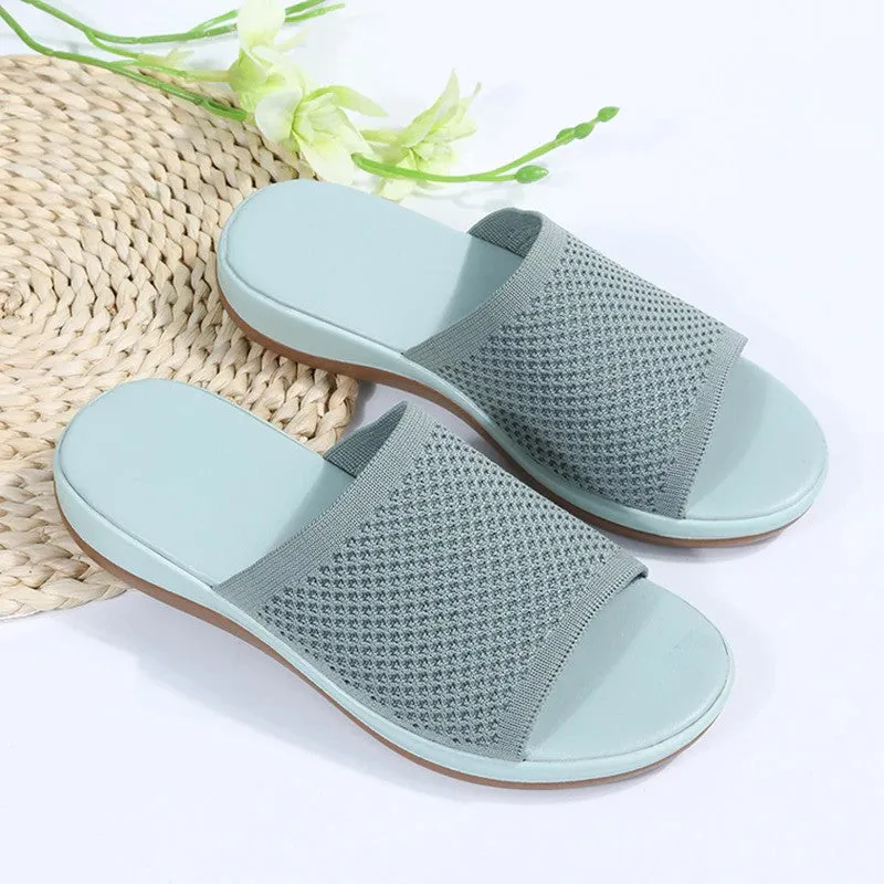 OCW Sandals For Women Low Heels Elegant Breathable Soft Soles Slippers