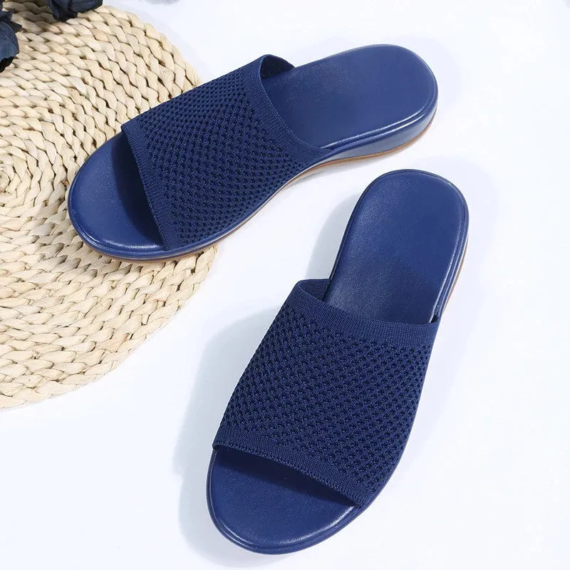 OCW Sandals For Women Low Heels Elegant Breathable Soft Soles Slippers