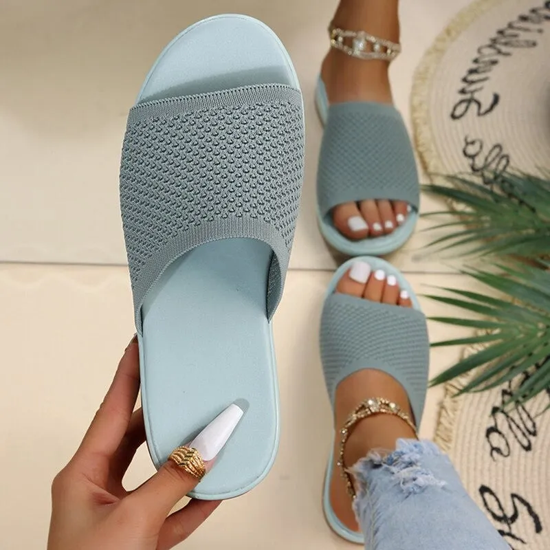 OCW Sandals For Women Low Heels Elegant Breathable Soft Soles Slippers