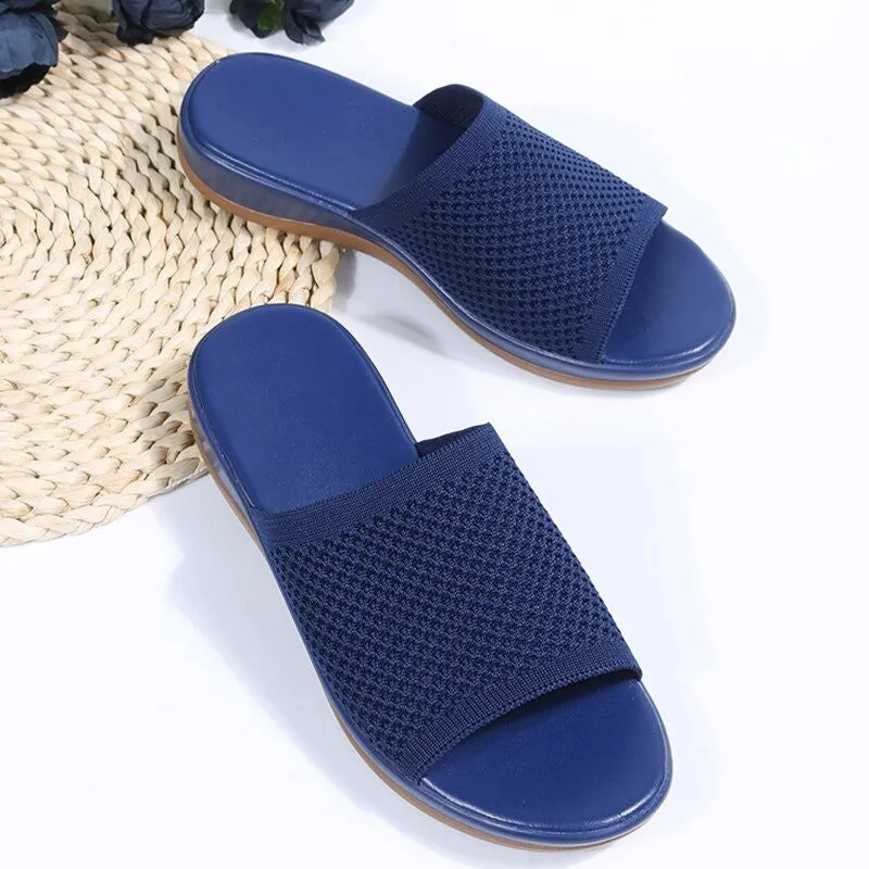 OCW Sandals For Women Low Heels Elegant Breathable Soft Soles Slippers